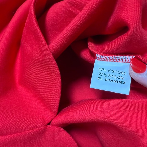 CK Bradley Red Ruffle Sleeve Shift Dress Women’s Size Medium - Picture 5 of 5